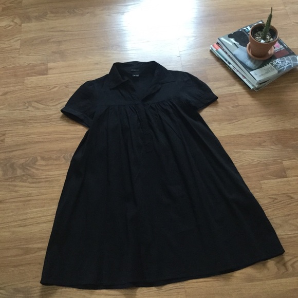 Theory Black Linen Blend Shift Baby Doll Dress - Picture 8 of 8